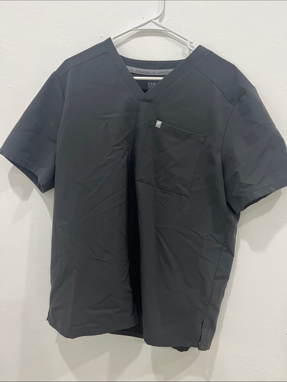 Fabletics Men's Charcoal V-Neck Short Sleeve Top
